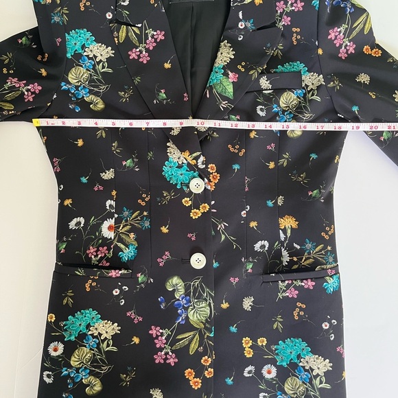 Kangsister Black Floral Pant Suit – Women’s Blazer & Pants Set, Botanical Print - Picture 13 of 16